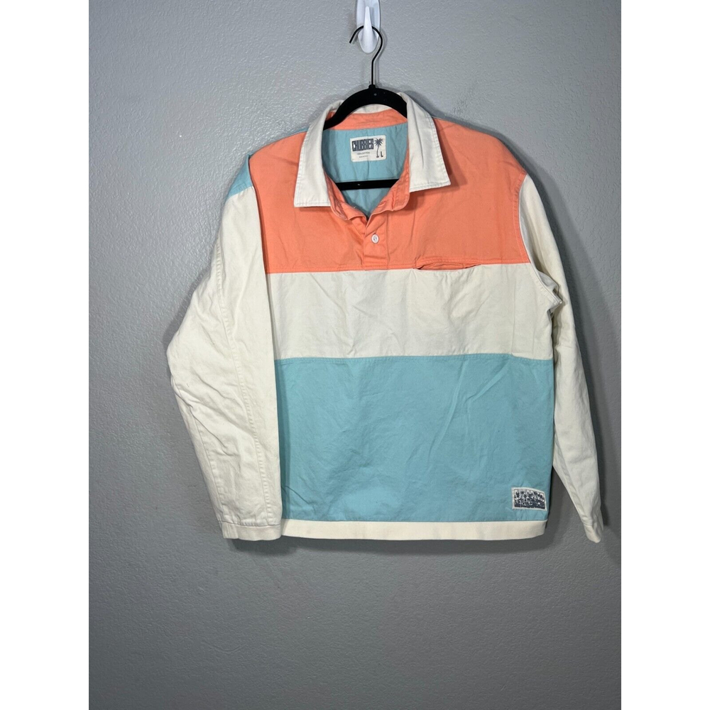 Chubbies Coral, Cream, and Light Blue Men's Shirt